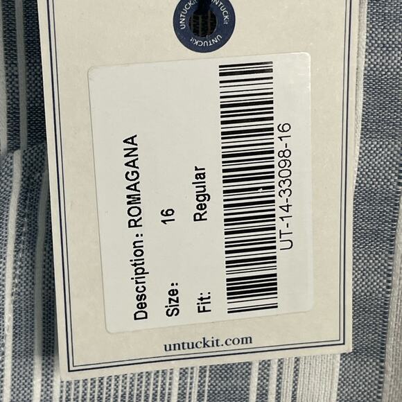 UNTUCKit‎ 3/4 Sleeve Length V-Neck Tunic in Gray and White Stripe Size 16 NWT - Picture 6 of 9